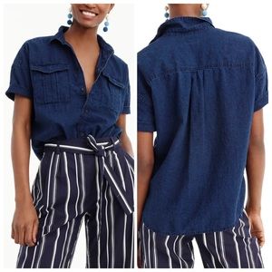 J. Crew NWT Japanese Denim Utility Pocket Shirt